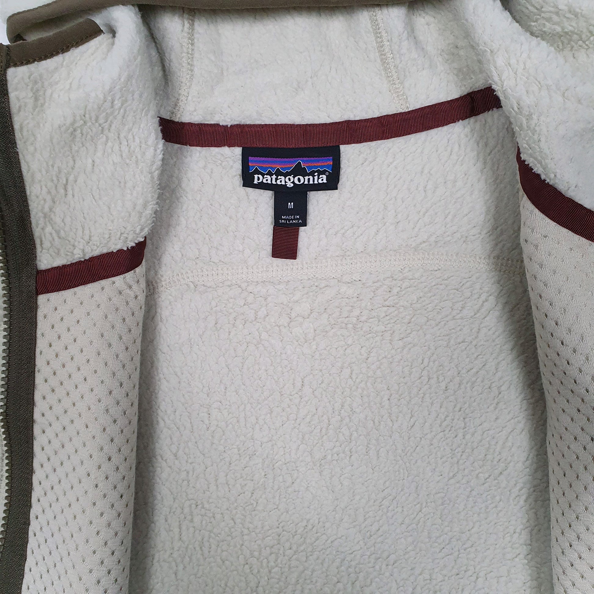 Womens White Patagonia Retro Pile Hoodie Full Zip Jumper