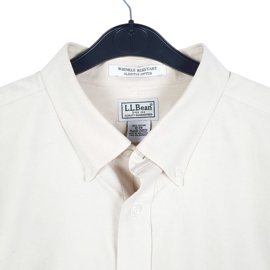 Mens Yellow L.L.Bean Slightly Fitted Oxford Long Sleeve Shirt