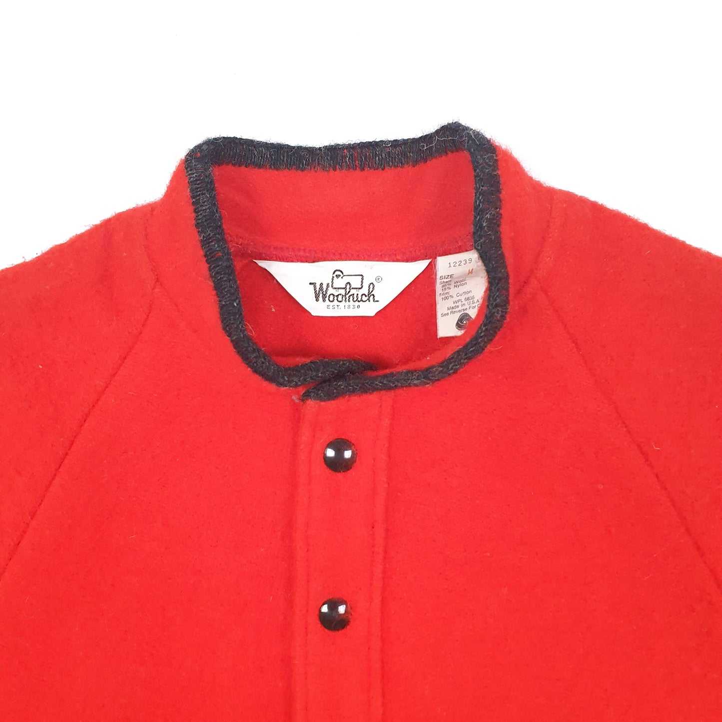 Mens Red Woolrich Vintage 1970s 80s Pullover Smock  Coat