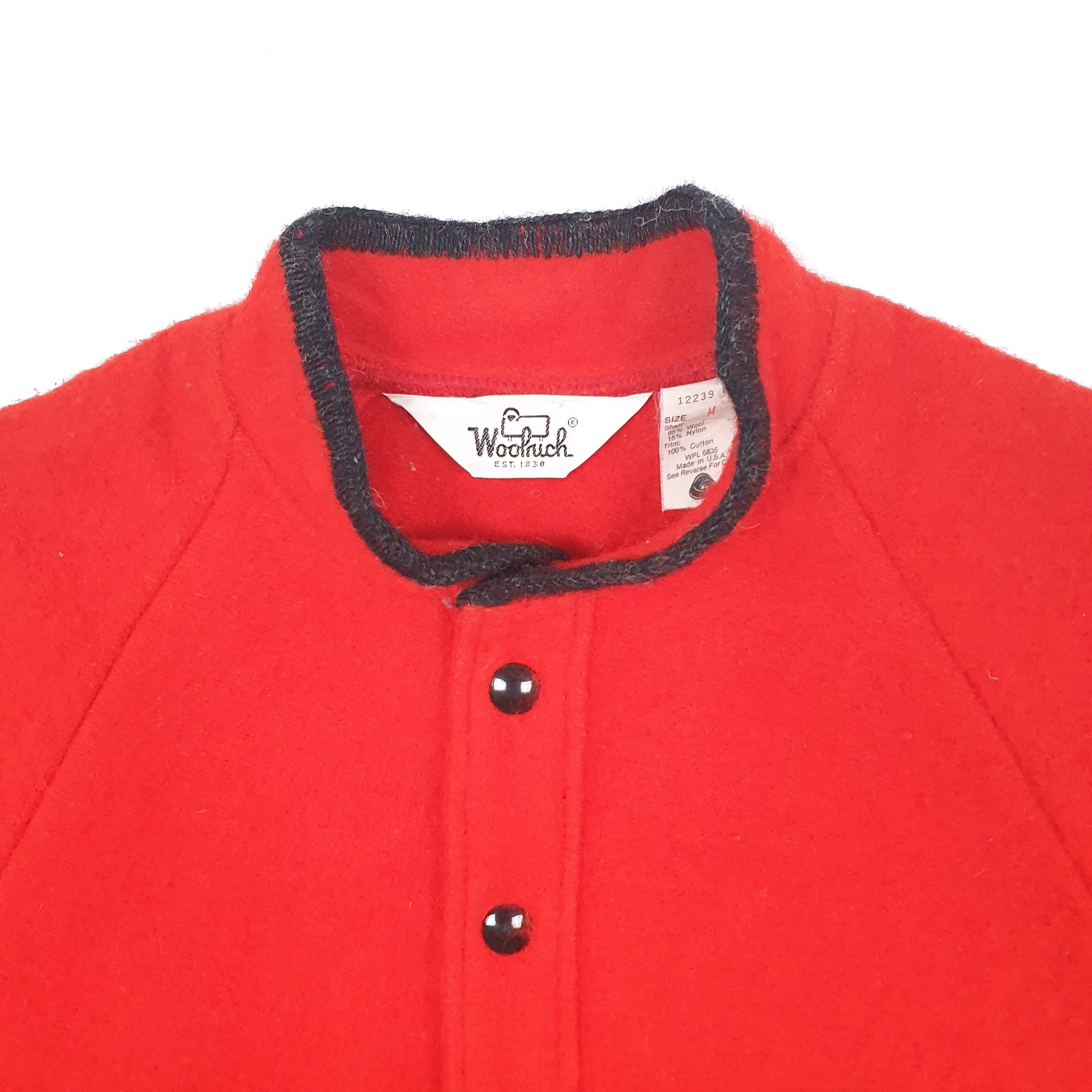 Mens Red Woolrich Vintage 1970s 80s Pullover Smock  Coat