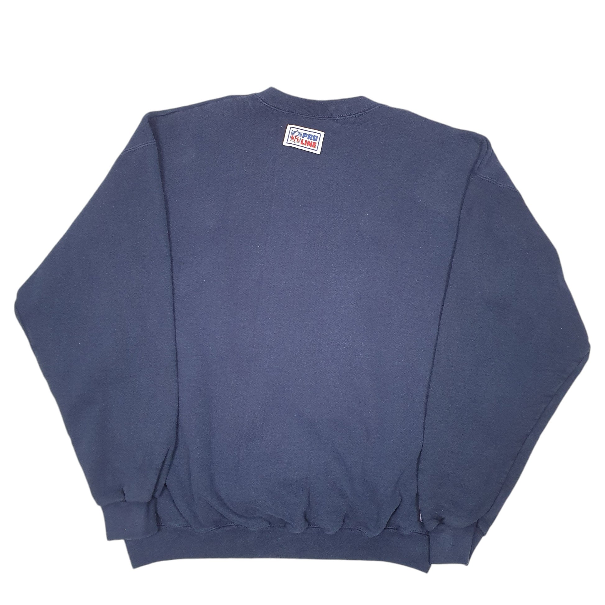 Mens Navy Logo Athletic Vintage NFL Dallas Cowboys American Football Made In U.S.A Crewneck Jumper