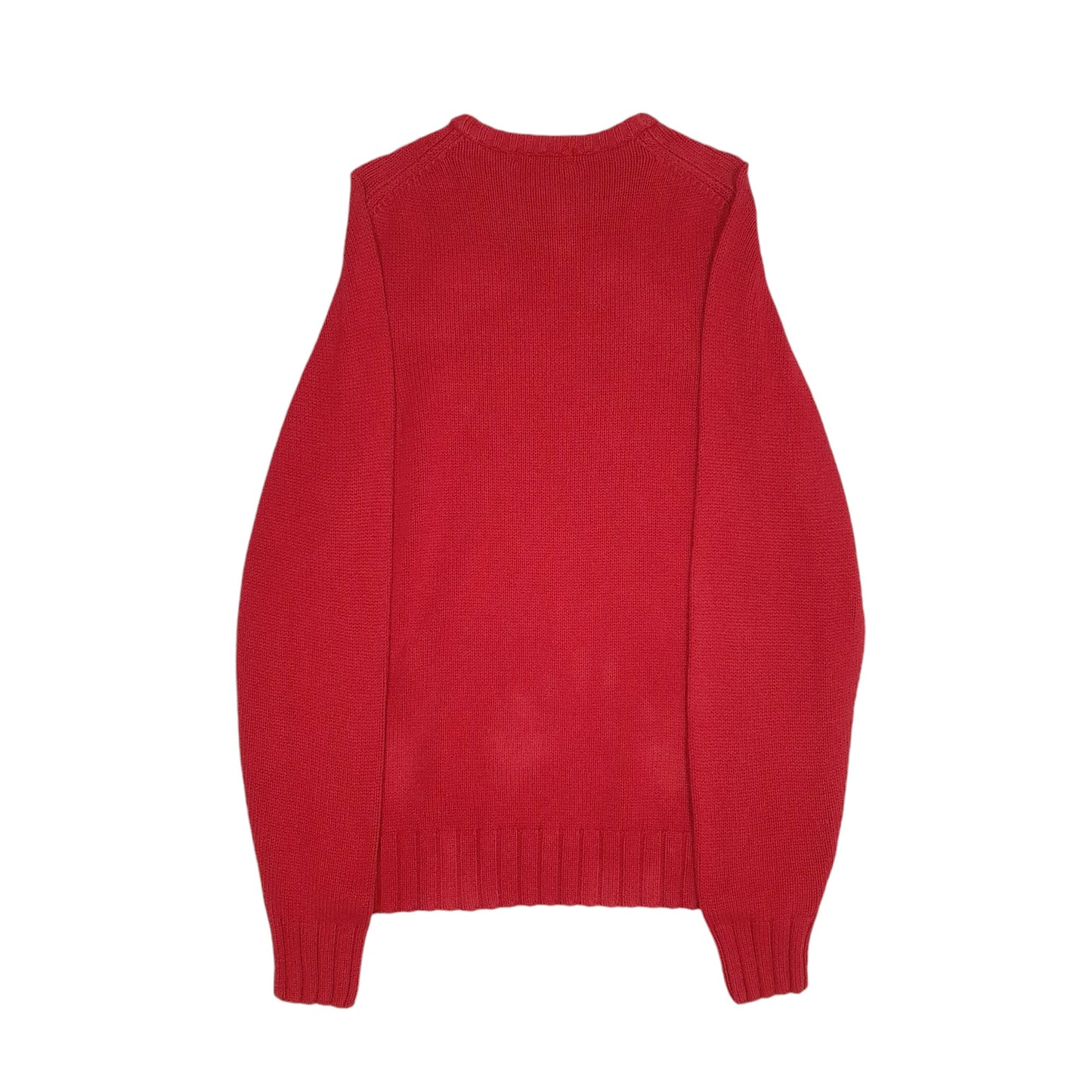 Mens Red Nautica Knit Crewneck Jumper