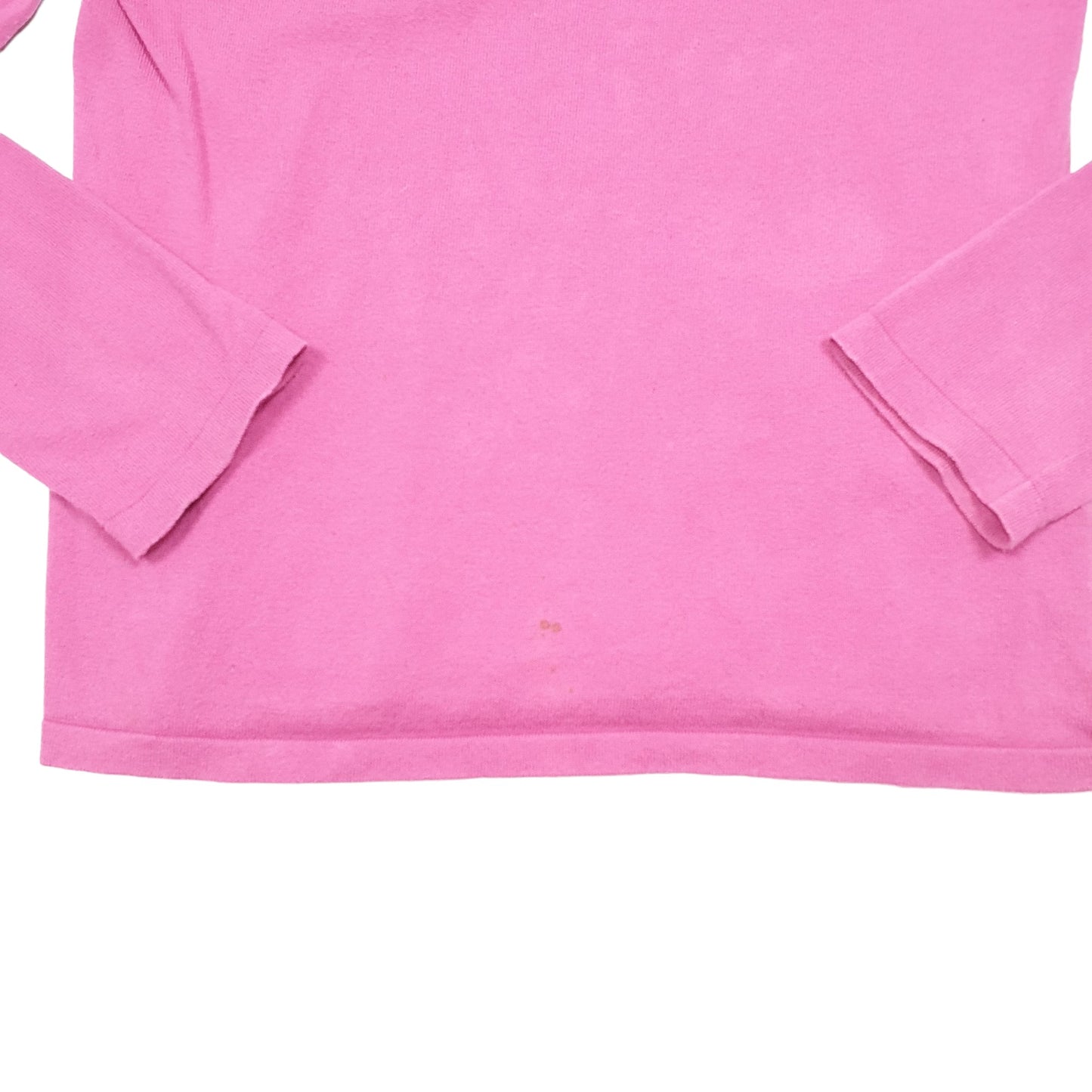 Womens Pink Chaps Knit Frill Collar Top Crewneck Jumper