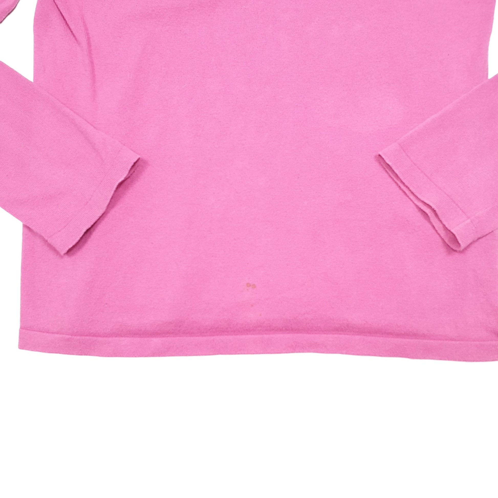 Womens Pink Chaps Knit Frill Collar Top Crewneck Jumper