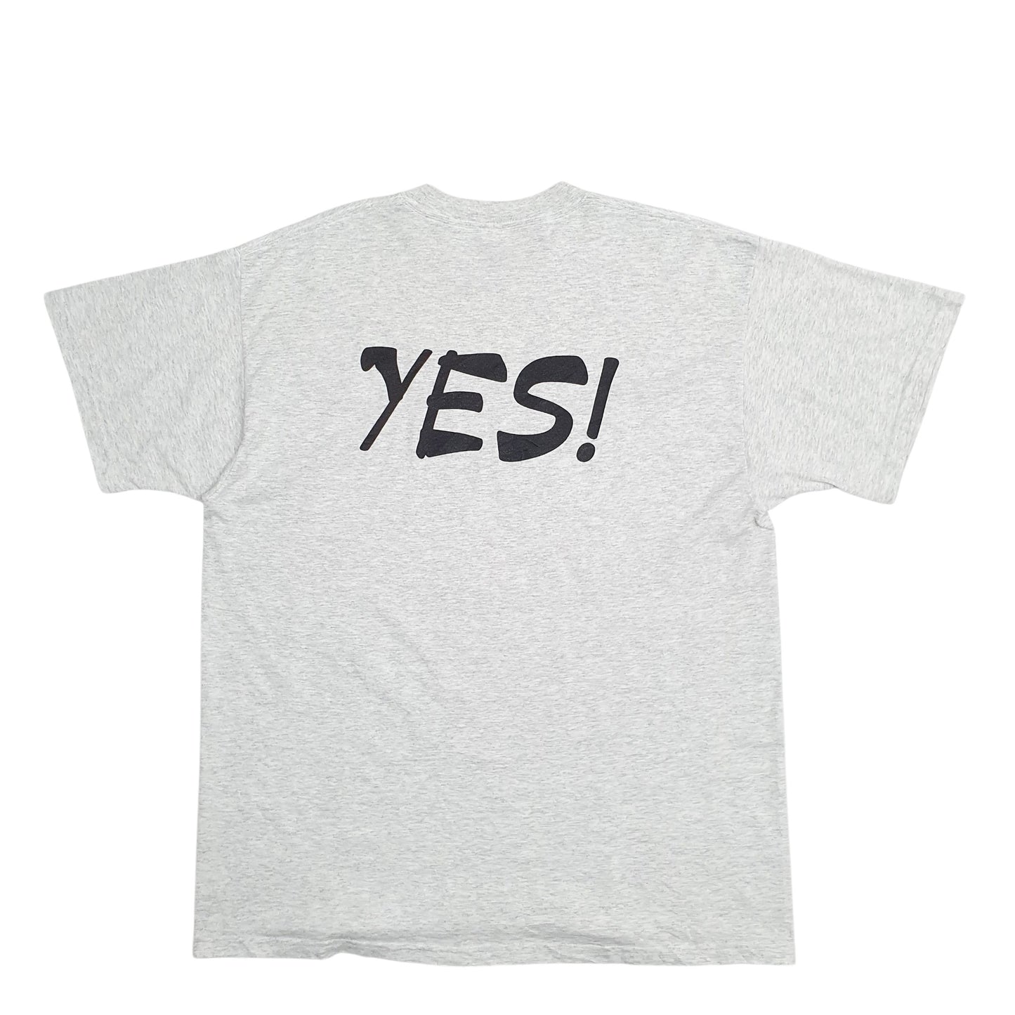 Mens Grey Fruit Of The Loom Single Stitch Vintage 90s Christian Cartoon Short Sleeve T Shirt