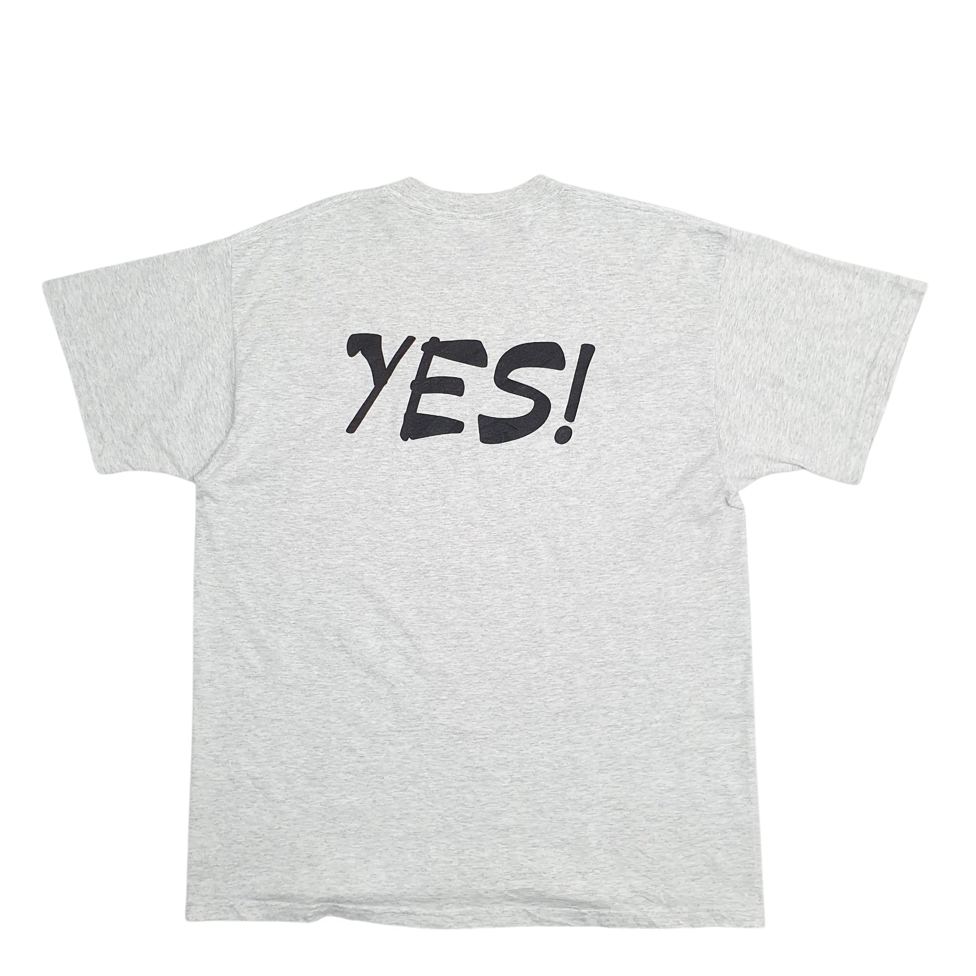 Mens Grey Fruit Of The Loom Single Stitch Vintage 90s Christian Cartoon Short Sleeve T Shirt