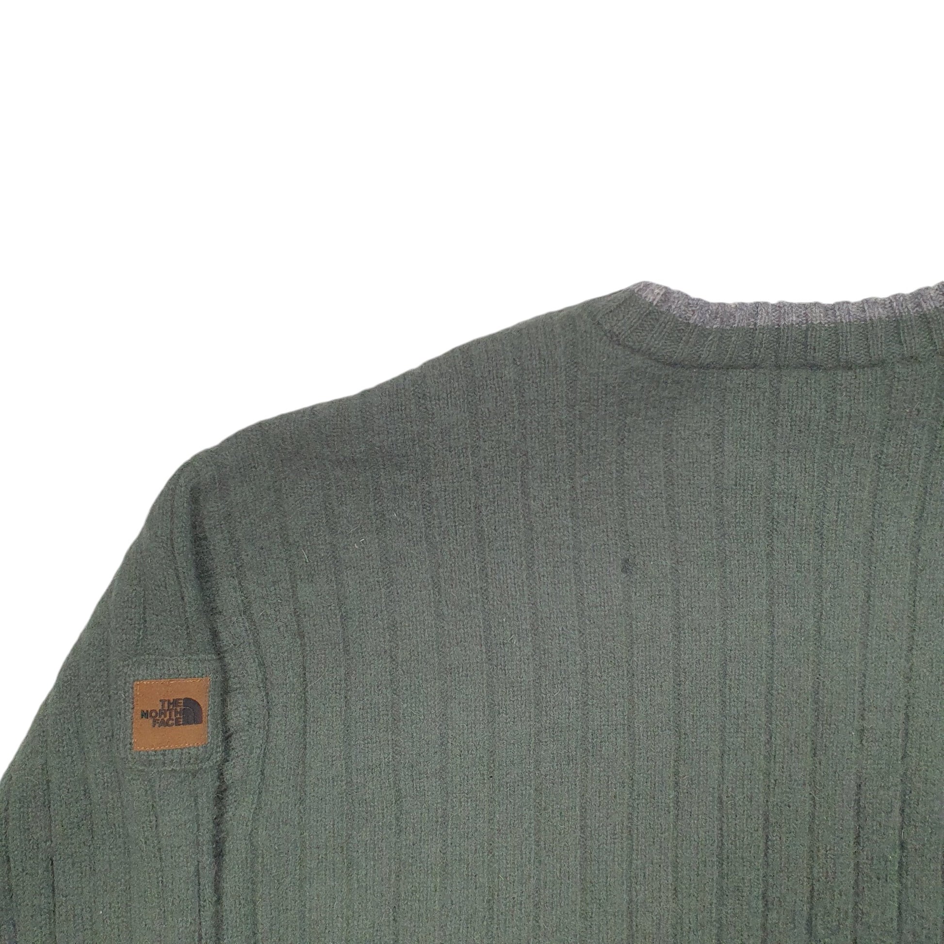 Mens Green The North Face Knit Crewneck Jumper