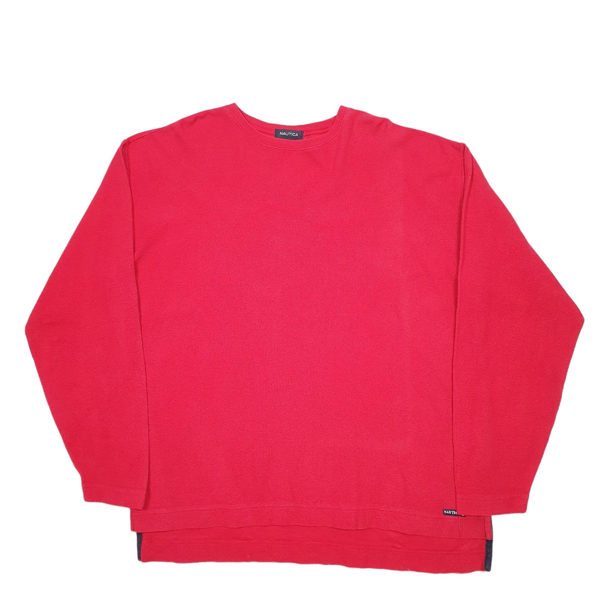 Mens Red Nautica Knit Crewneck Jumper