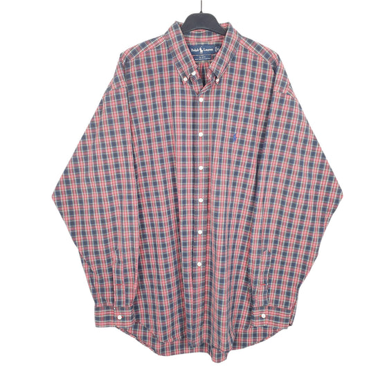 Mens Navy Ralph Lauren Tartan Long Sleeve Shirt