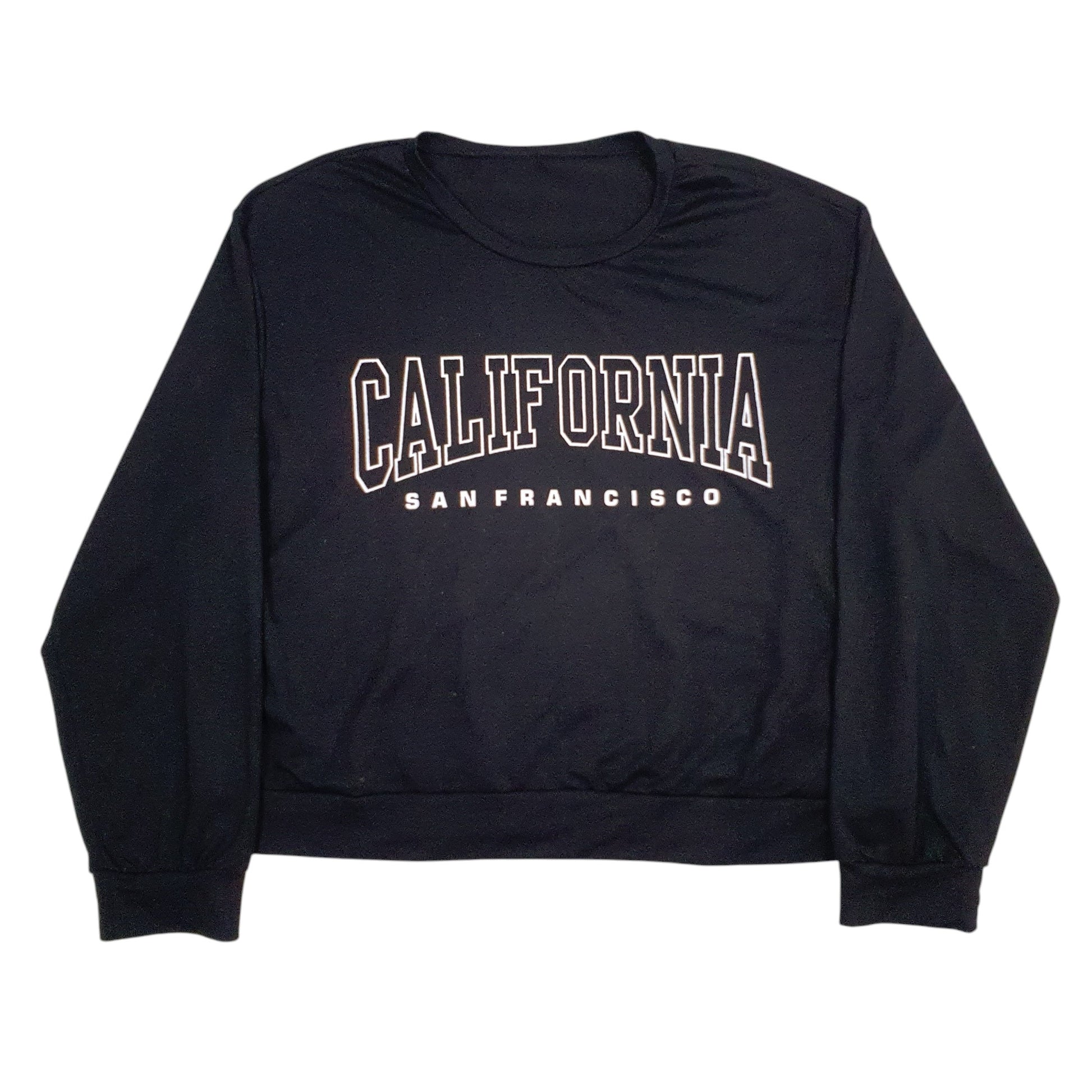 Womens Black Unbranded Spellout Crewneck Jumper