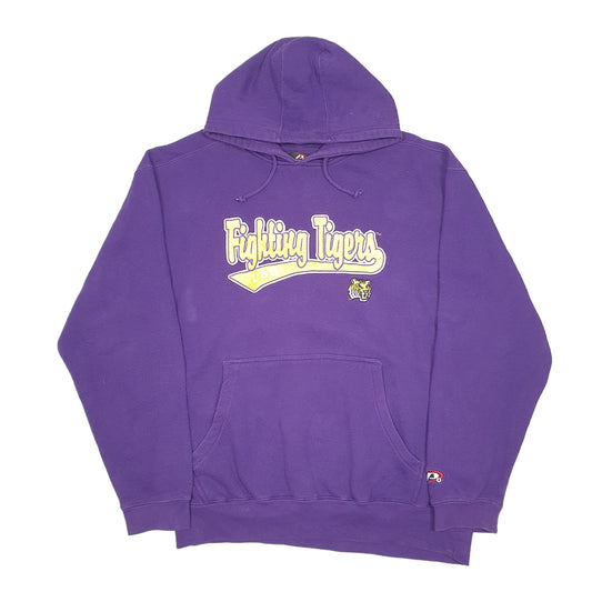 Mens Purple Pro Player LSU Fighting Tigers American Football Hoodie Jumper