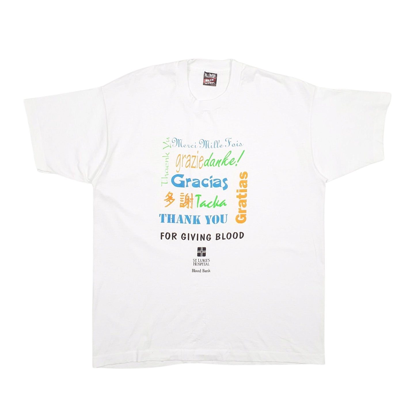 Mens White Fruit Of The Loom Single Stitch Vintage 90s Short Sleeve T Shirt