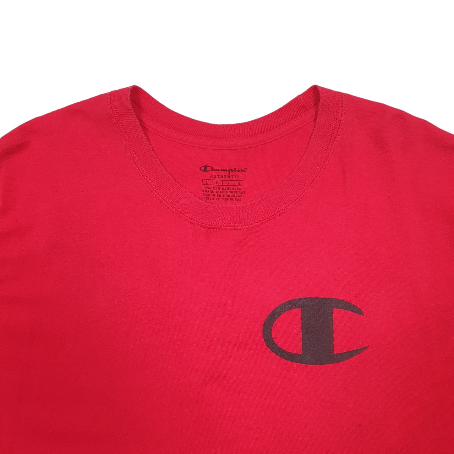 Mens Red Champion  Short Sleeve T Shirt