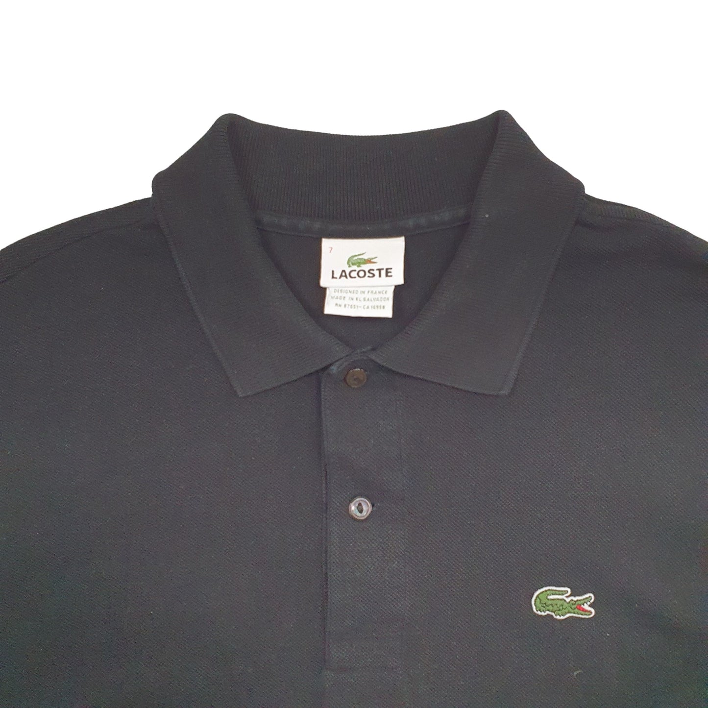 Mens Black Lacoste  Short Sleeve Polo Shirt