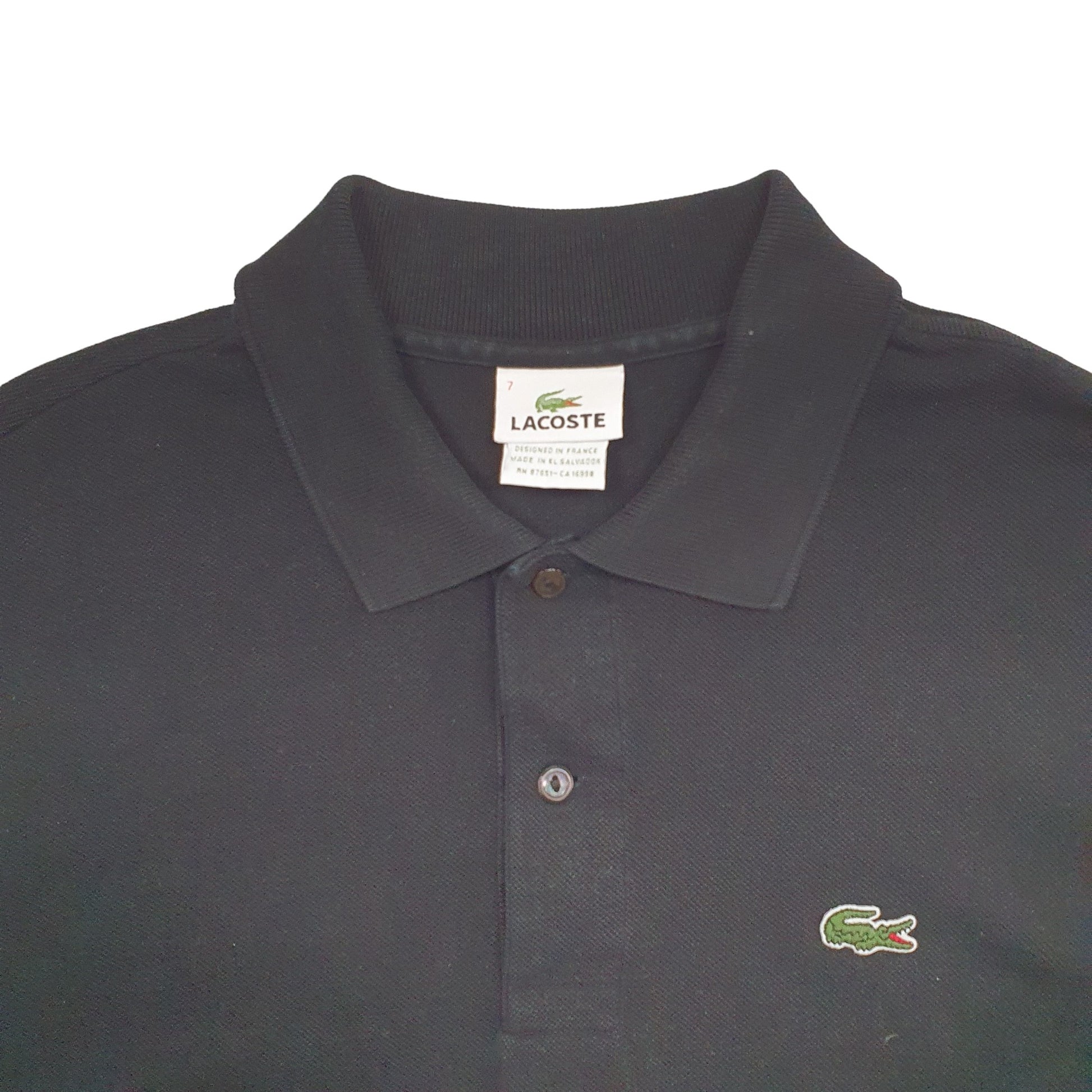 Mens Black Lacoste  Short Sleeve Polo Shirt