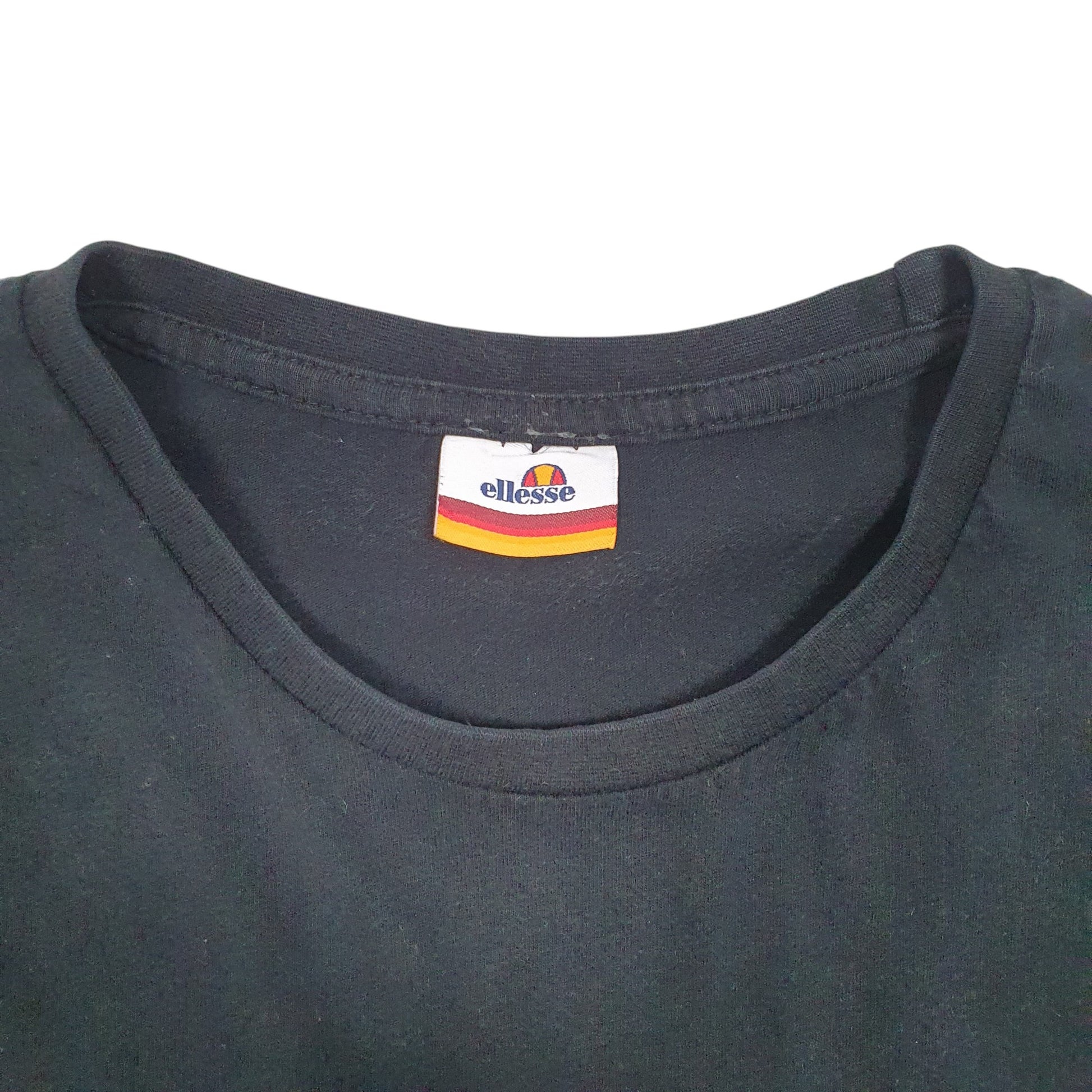 Mens Black Ellesse Spellout Short Sleeve T Shirt