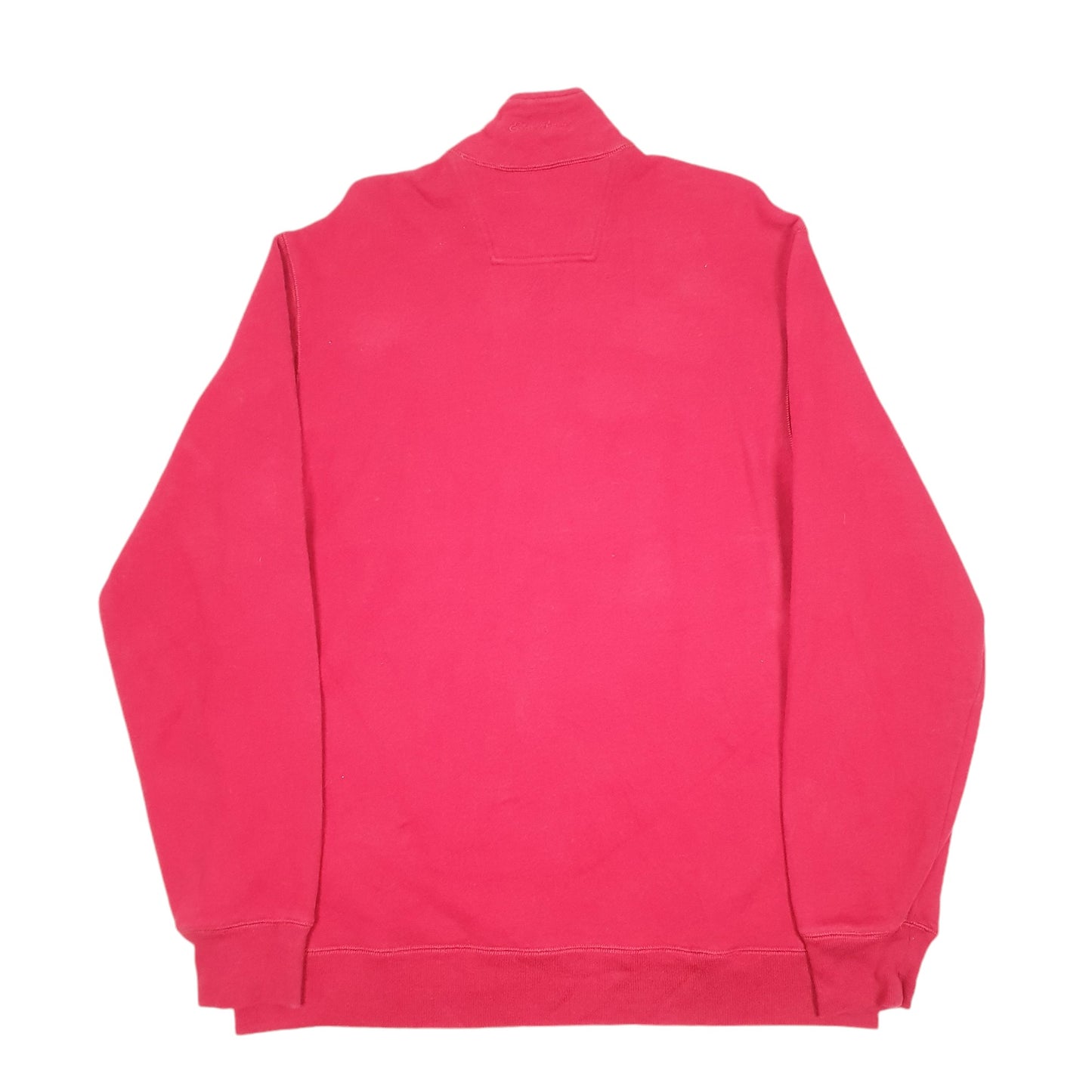 Mens Red Eddie Bauer Tall Sweat Sweater Quarter Zip Jumper