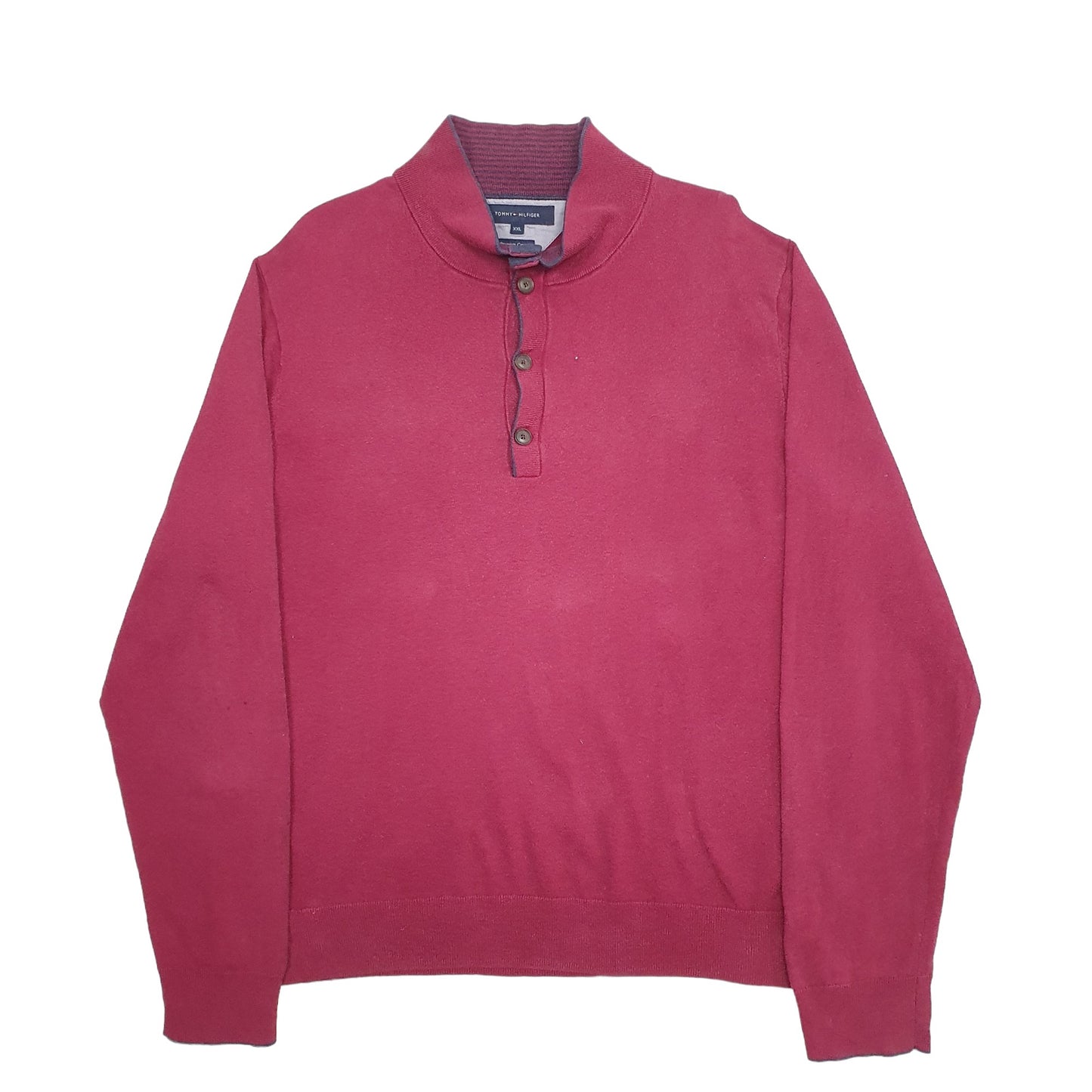 Mens Burgundy Tommy Hilfiger  Long Sleeve T Shirt