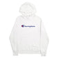 Mens White Champion Spellout Hoodie Jumper