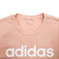 Womens Pink Adidas Spellout Crewneck Jumper