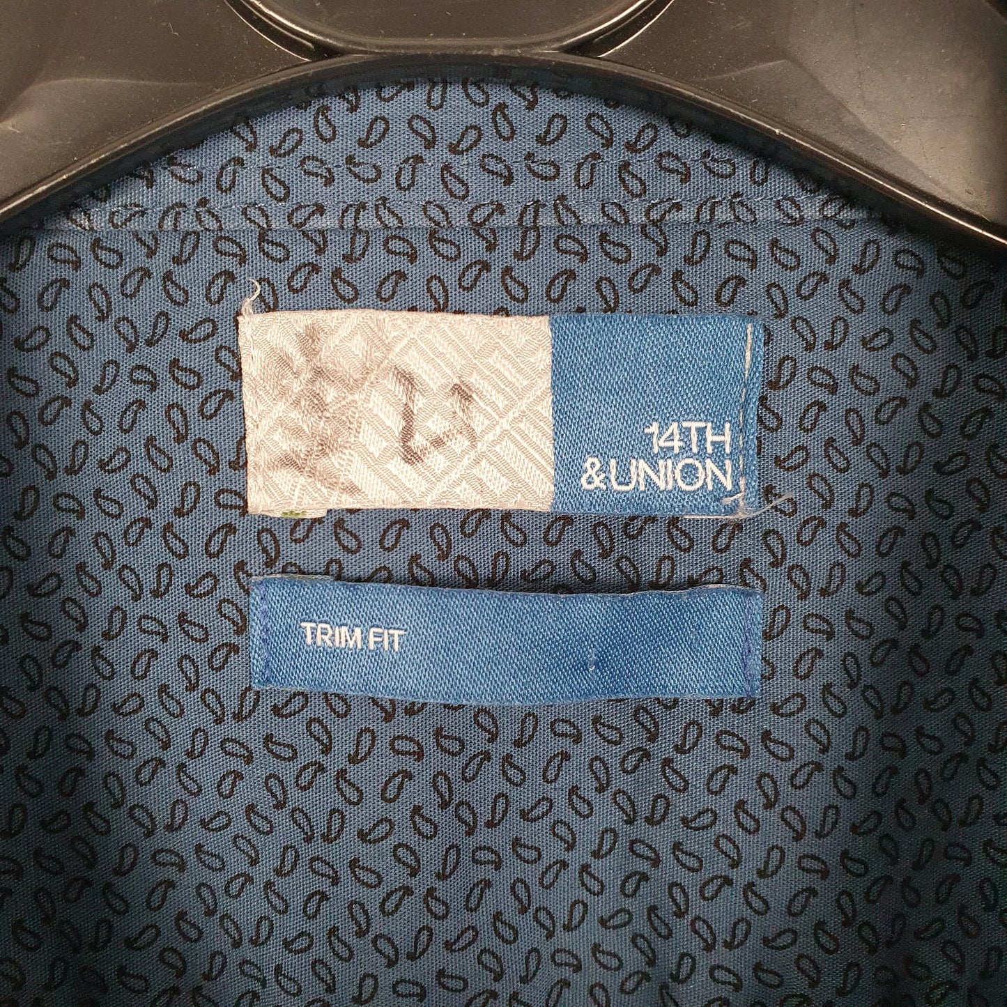 Mens Blue 14th & Union Trim Long Sleeve Shirt