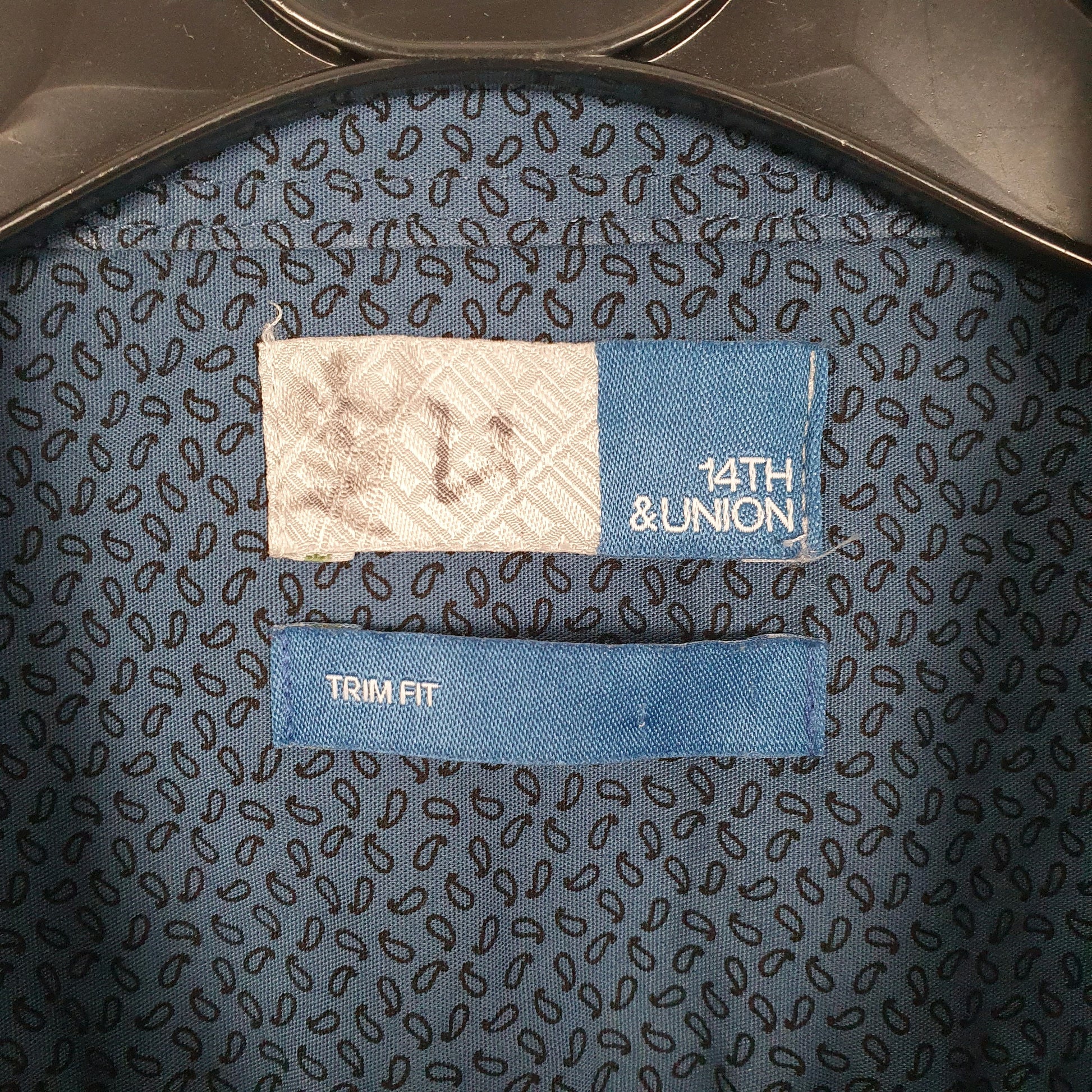 Mens Blue 14th & Union Trim Long Sleeve Shirt