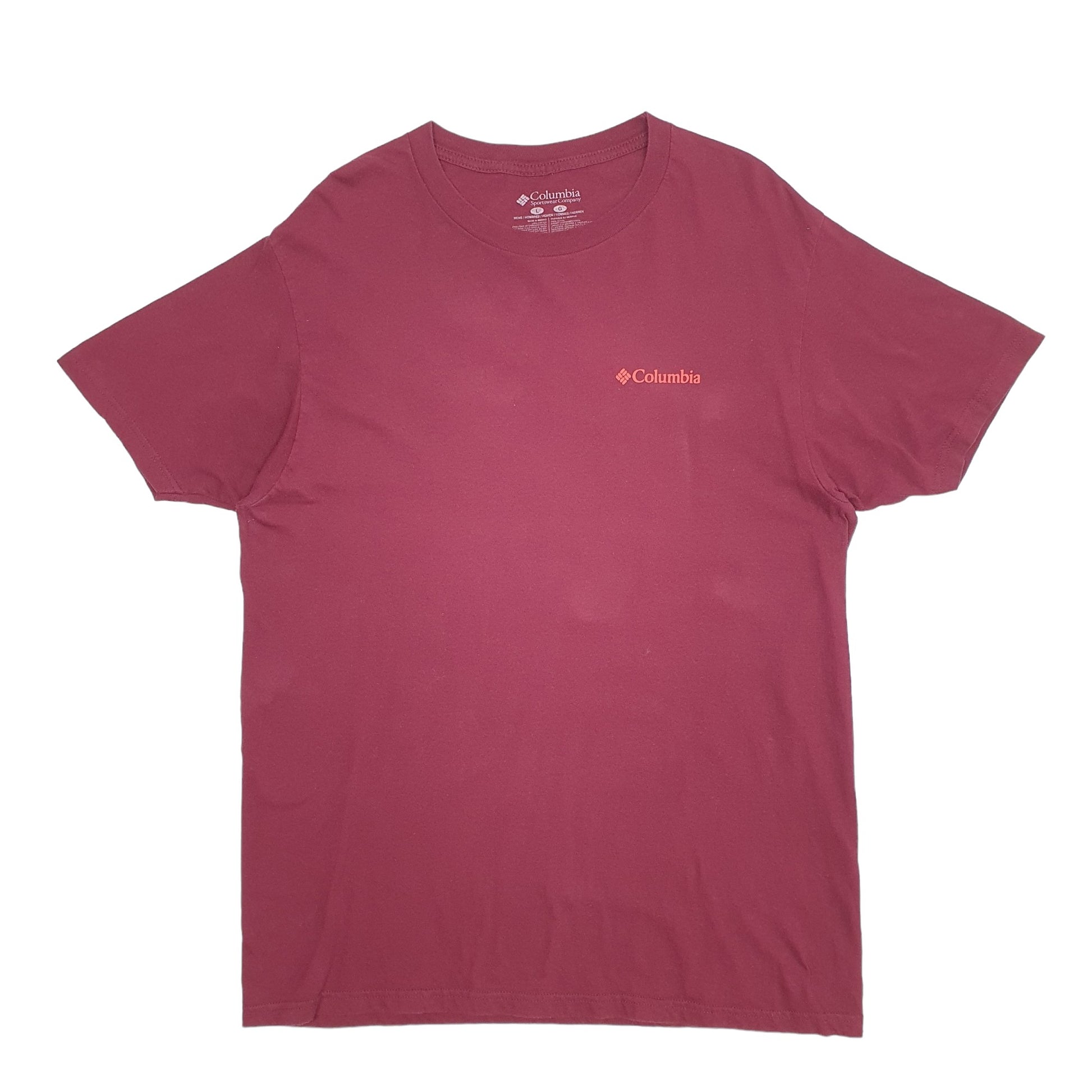 Mens Burgundy Columbia Sportswear Backprint Short Sleeve T Shirt