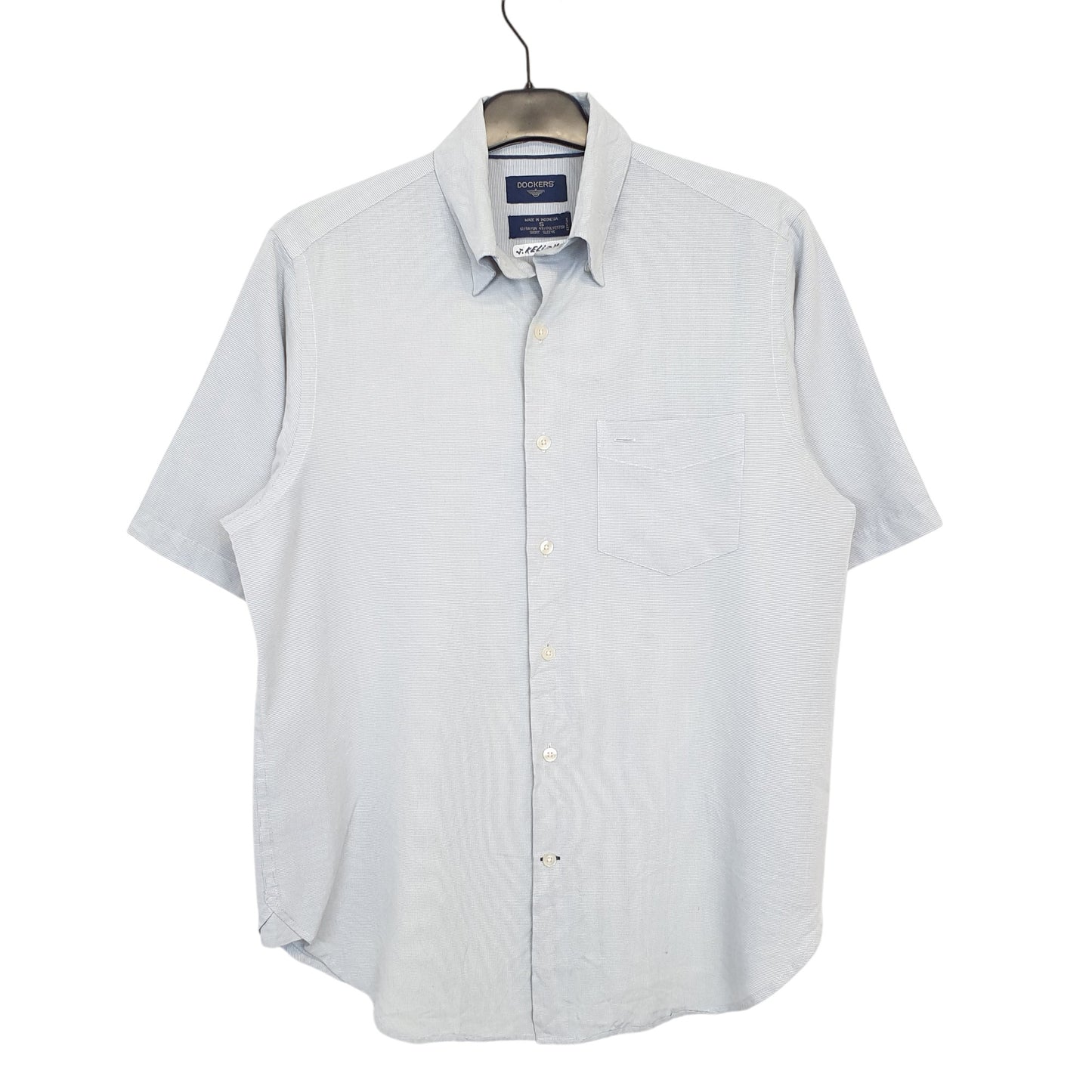 Mens Grey Dockers Houndstooth Short Sleeve Shirt