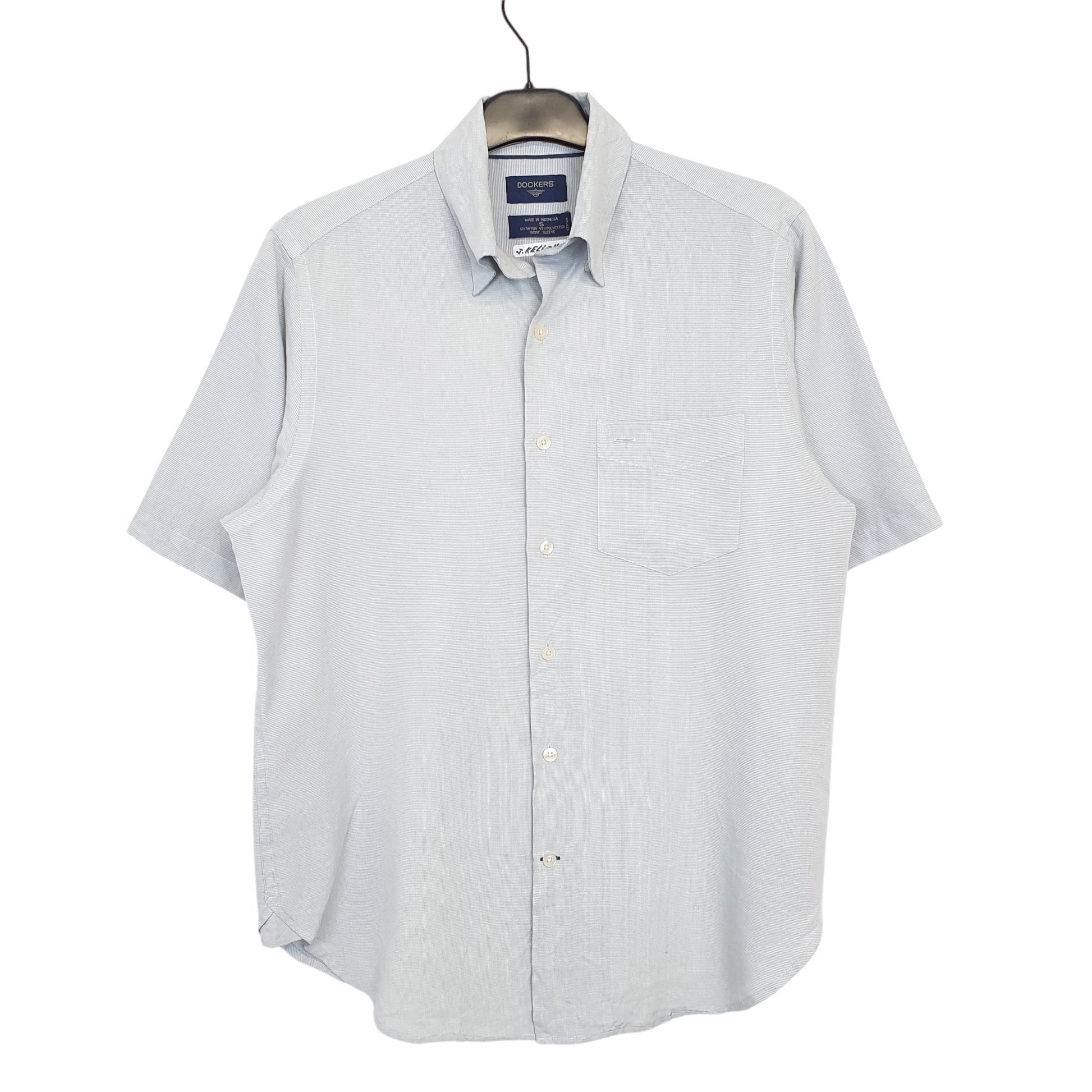 Mens Grey Dockers Houndstooth Short Sleeve Shirt