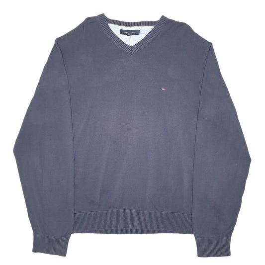 Mens Navy Tommy Hilfiger Knit V Neck Jumper