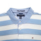 Mens Blue Tommy Hilfiger Stripes Short Sleeve Polo Shirt