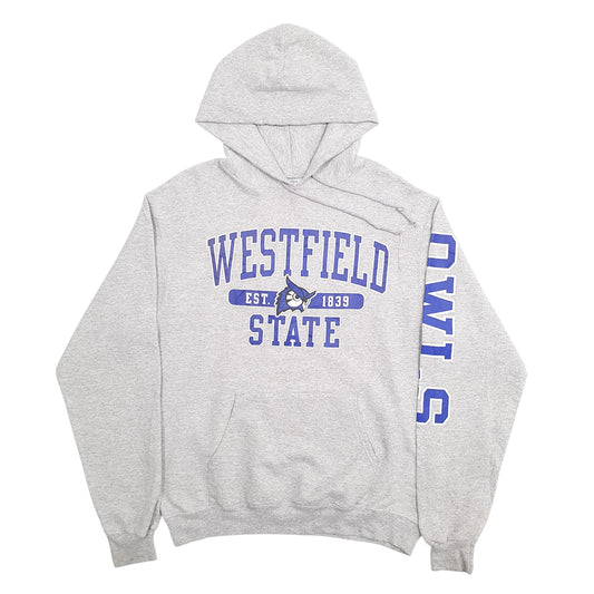 Mens Grey Champion Westfield State Spellout Hoodie Jumper