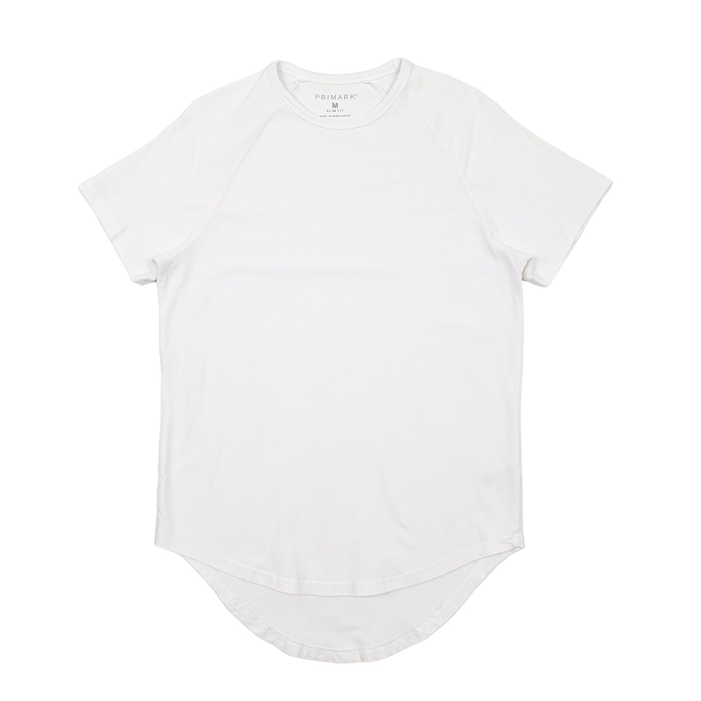 Mens White Primark Slim Fit Short Sleeve T Shirt