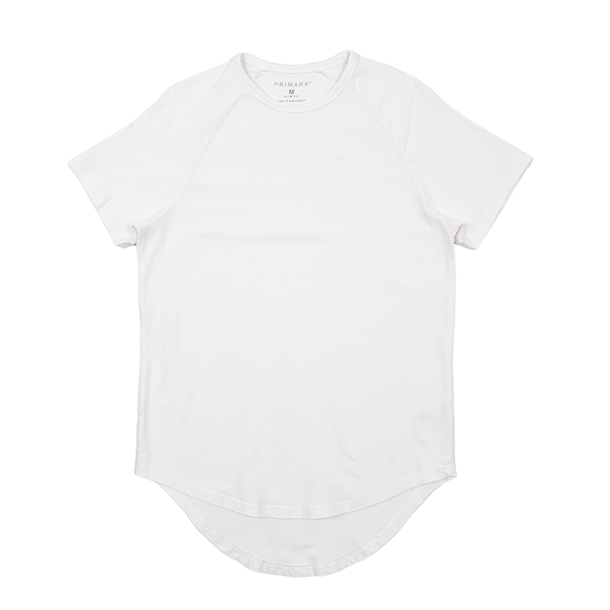 Mens White Primark Slim Fit Short Sleeve T Shirt