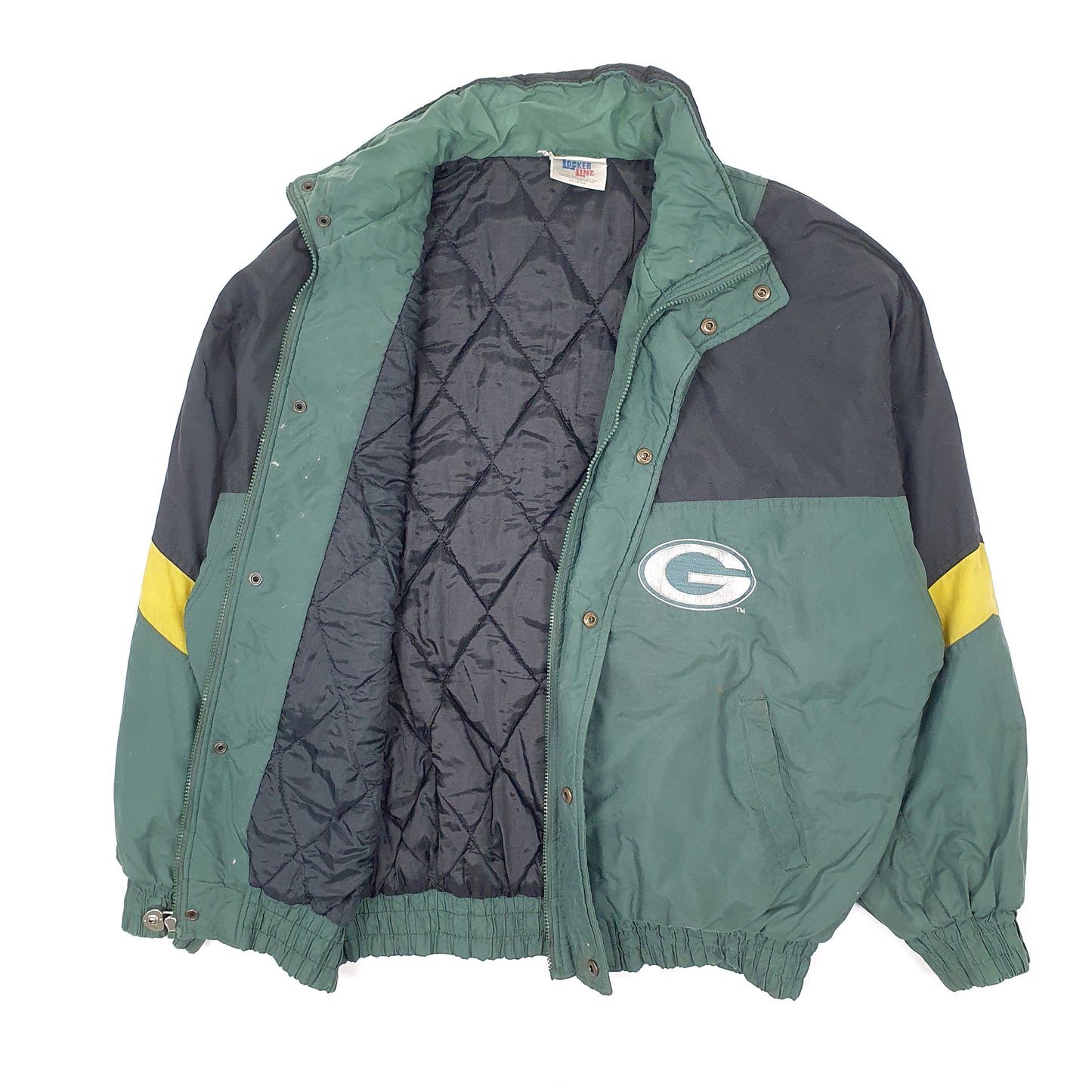 Mens Green NFL Locker Line Green Bay Packers Vintage 1990s  Coat