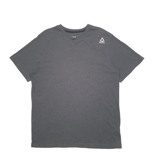 Mens Grey Reebok Spellout Short Sleeve T Shirt