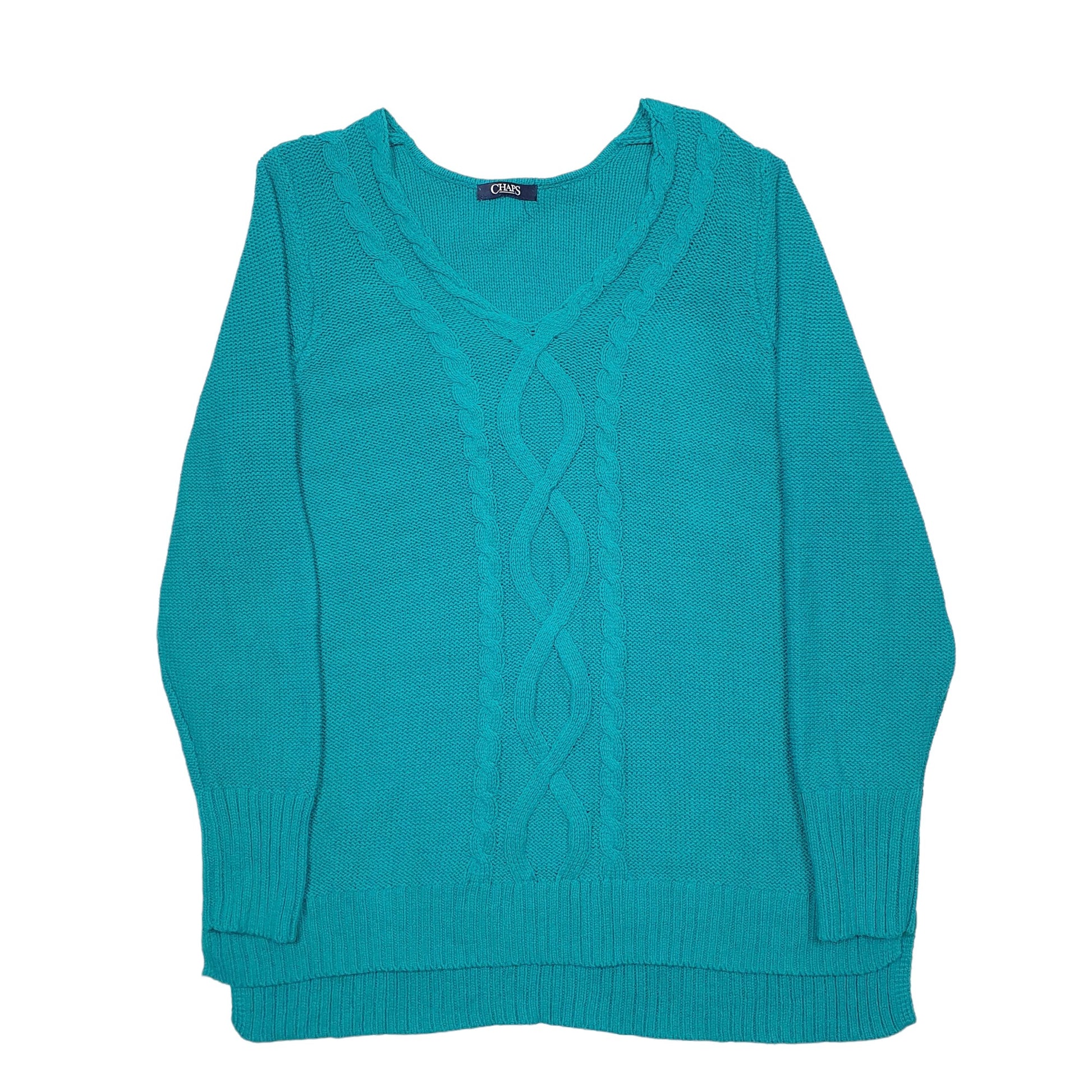 Womens Green Chaps Knit Crewneck Jumper