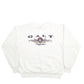 Mens Cream Hanes Galt California Spellout Made In USA Crewneck Jumper