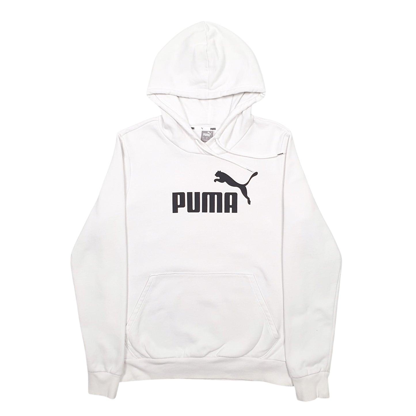 Womens White Puma Spellout Hoodie Jumper