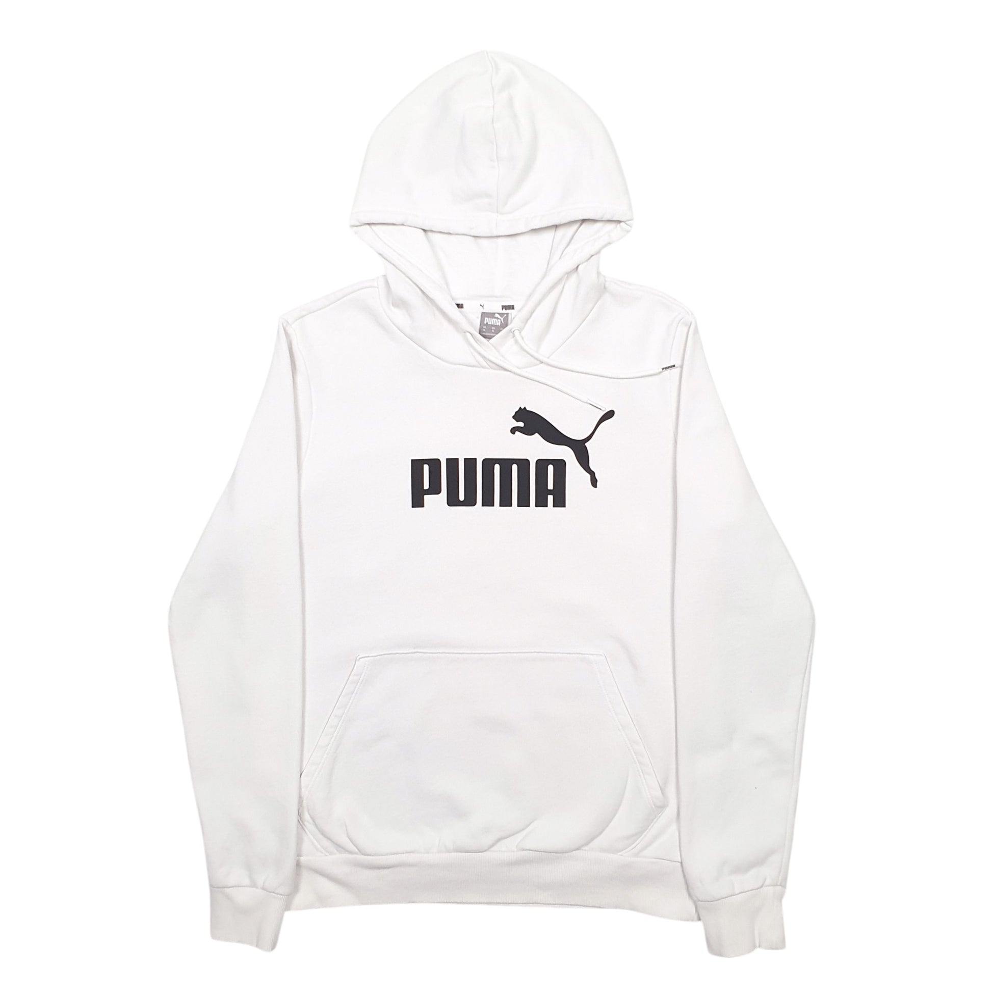 Womens White Puma Spellout Hoodie Jumper