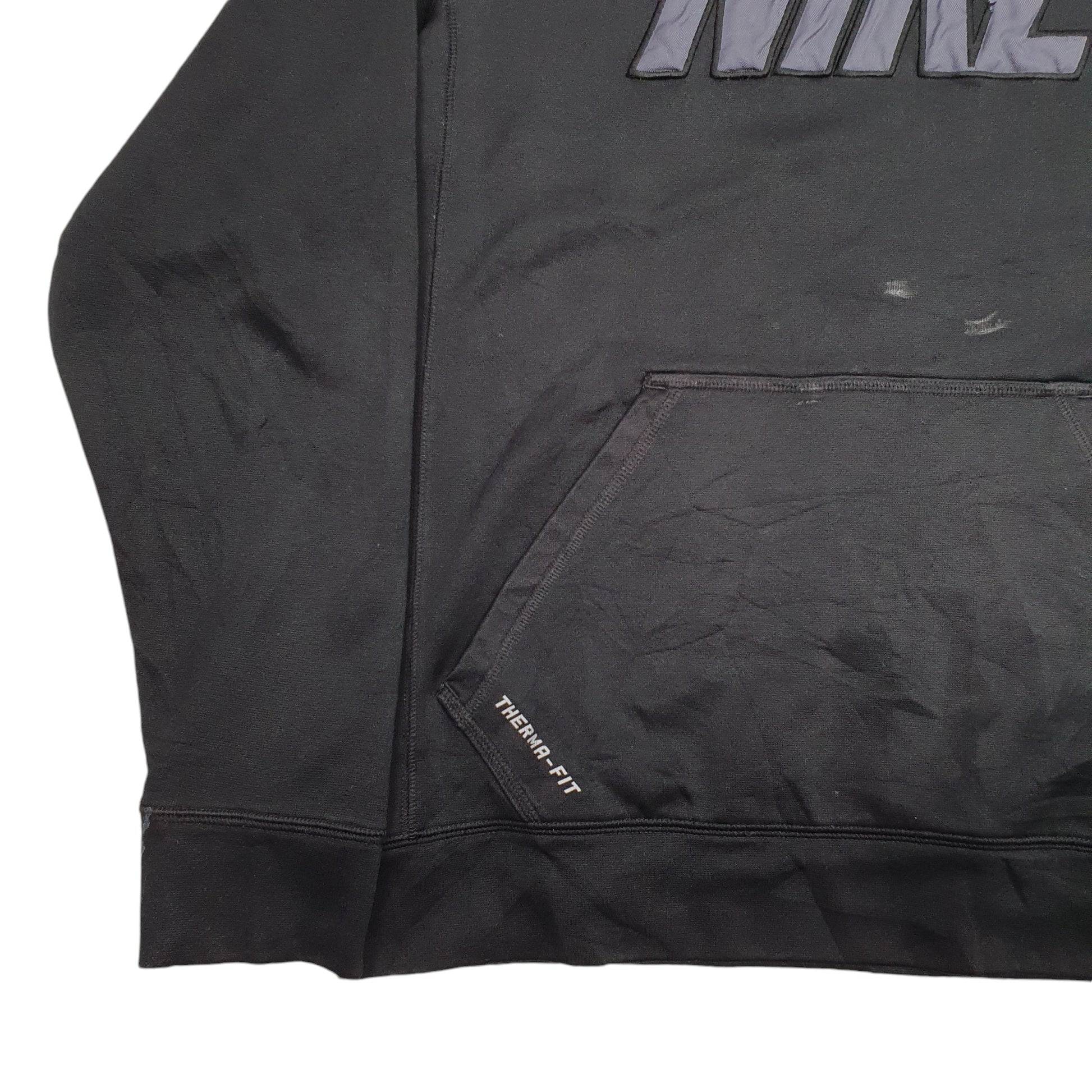 Mens Black Nike Spellout Therma Fit Hoodie Jumper