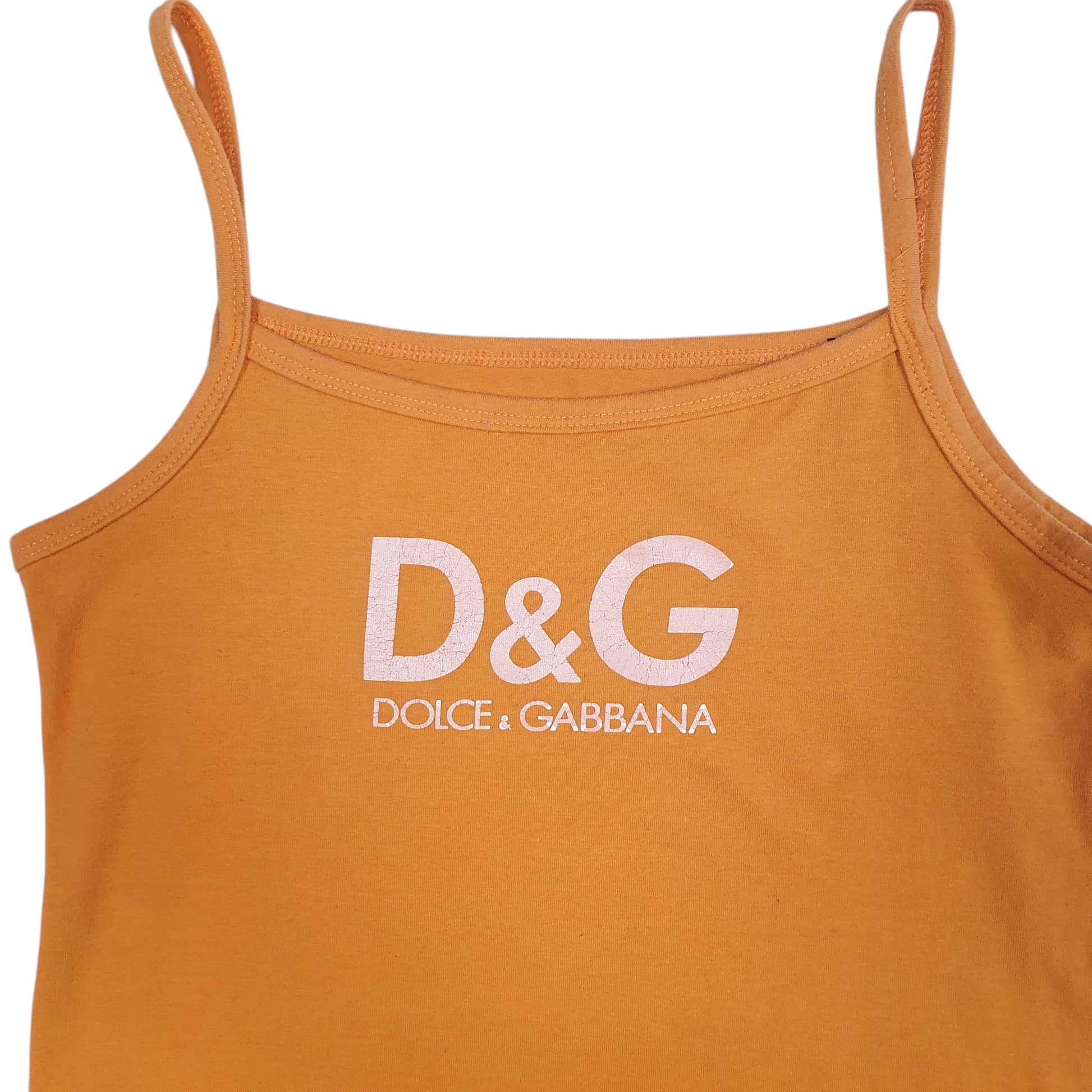 Womens Orange Dolce & Gabbana Vest Short Sleeve T Shirt