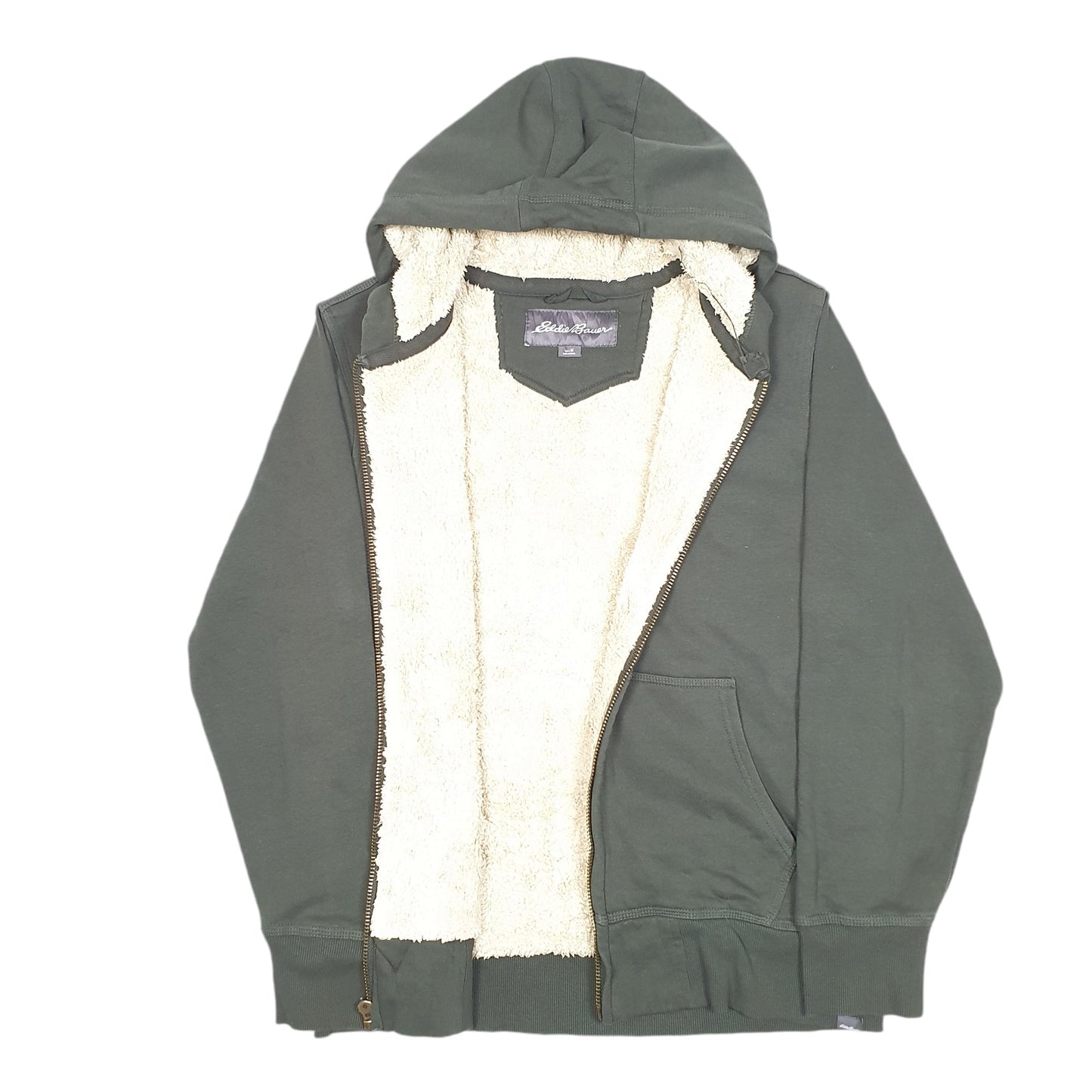 Mens Khaki L.L.Bean Fleece Lined Full Zip Jumper