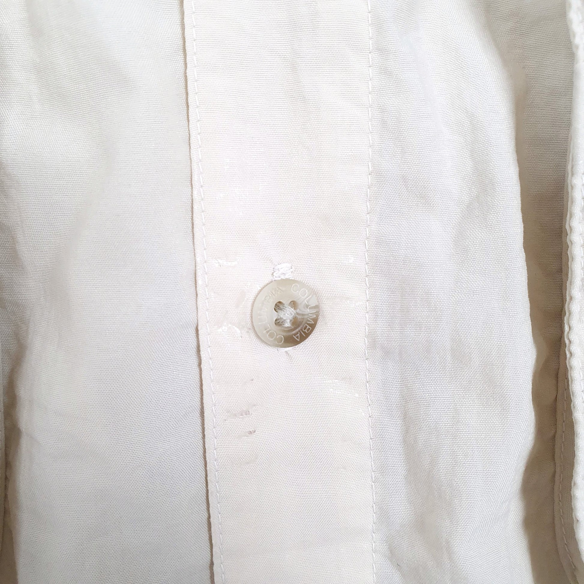 Mens Cream Columbia Sportswear PFG Performance Fishing Gear Short Sleeve Shirt