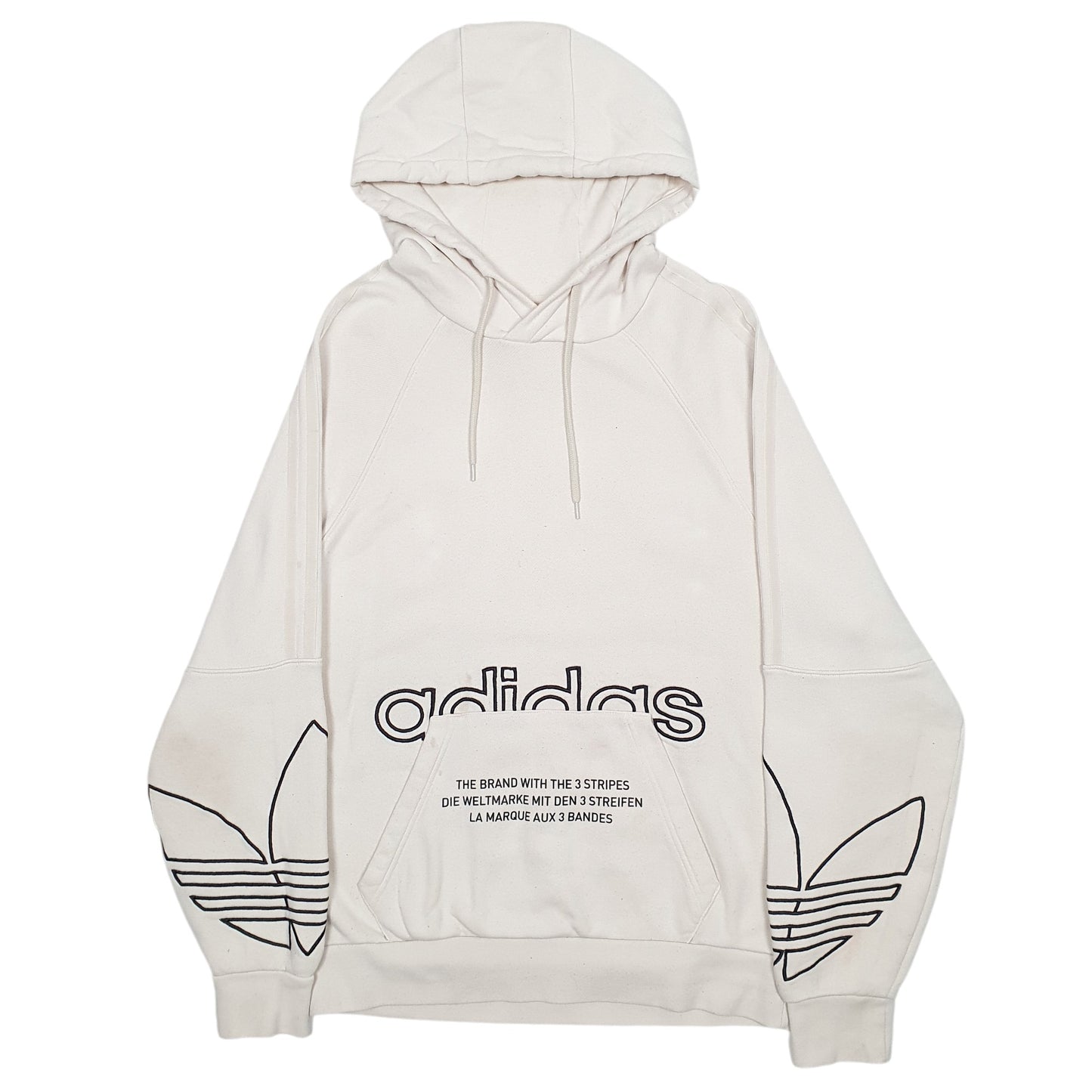 Womens Beige Adidas Spellout Hoodie Jumper