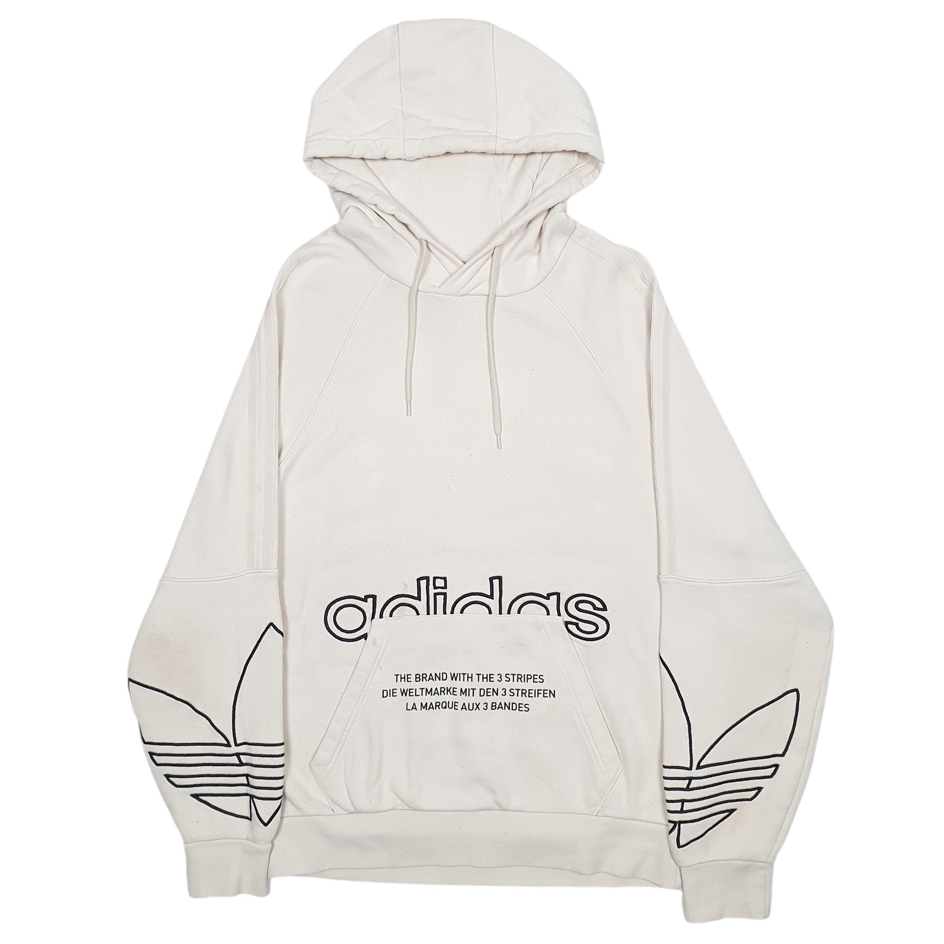 Womens Beige Adidas Spellout Hoodie Jumper