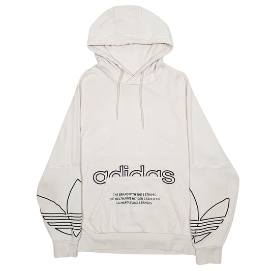 Womens Beige Adidas Spellout Hoodie Jumper