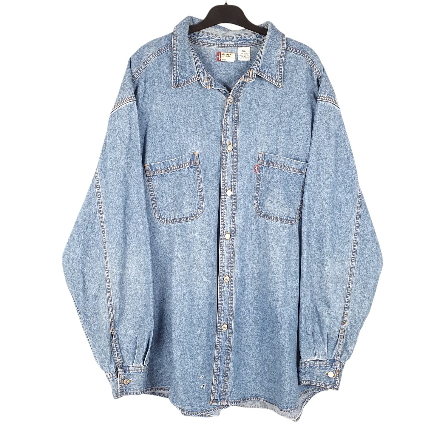 Mens Blue Levis Denim Jeans Vintage Red Tab Overshirt Shacket Long Sleeve Shirt