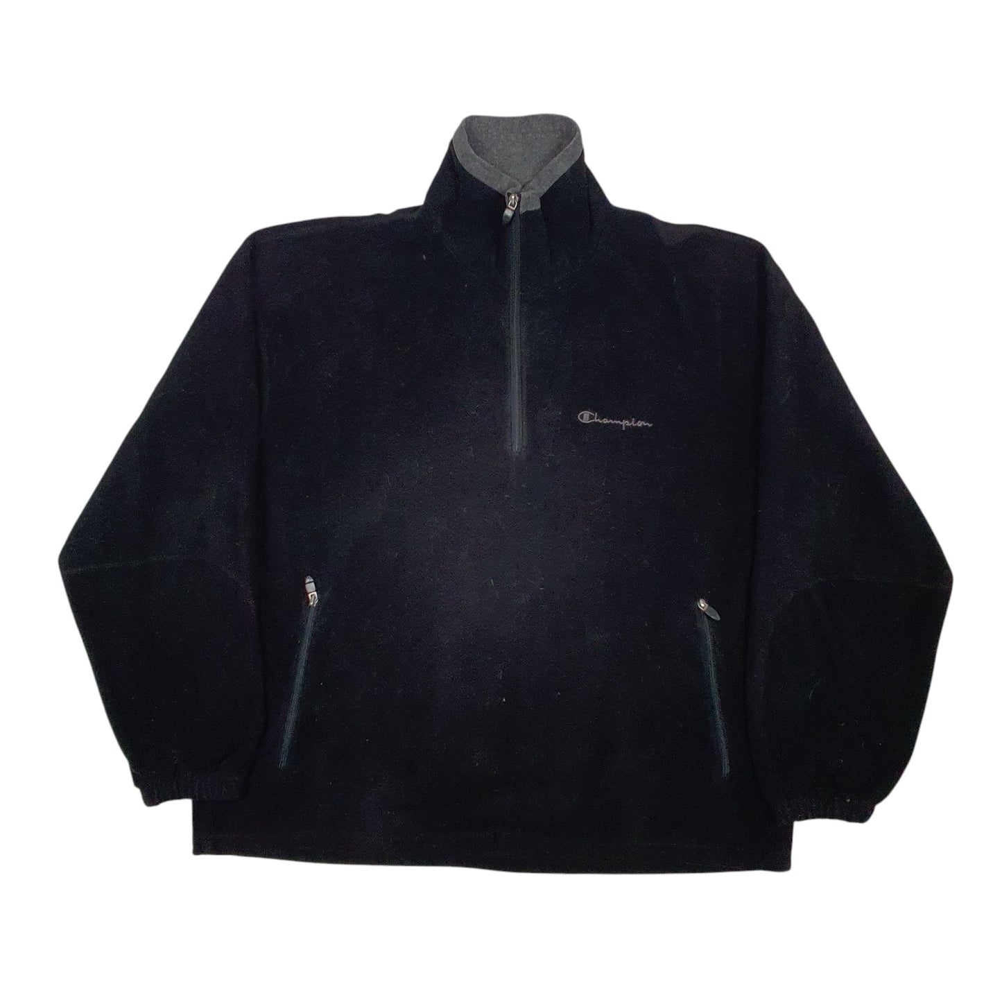 Mens Black Champion  Quarter Zip Jumper