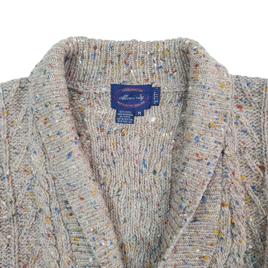 Womens Beige Allen Solly Vintage 1990s Chunky Knit Cardigan Jumper